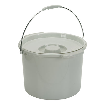 Commode Bucket with Lid, 12-qt. capacity, 11-1/4"W x 8-1/2"H, 12/Case