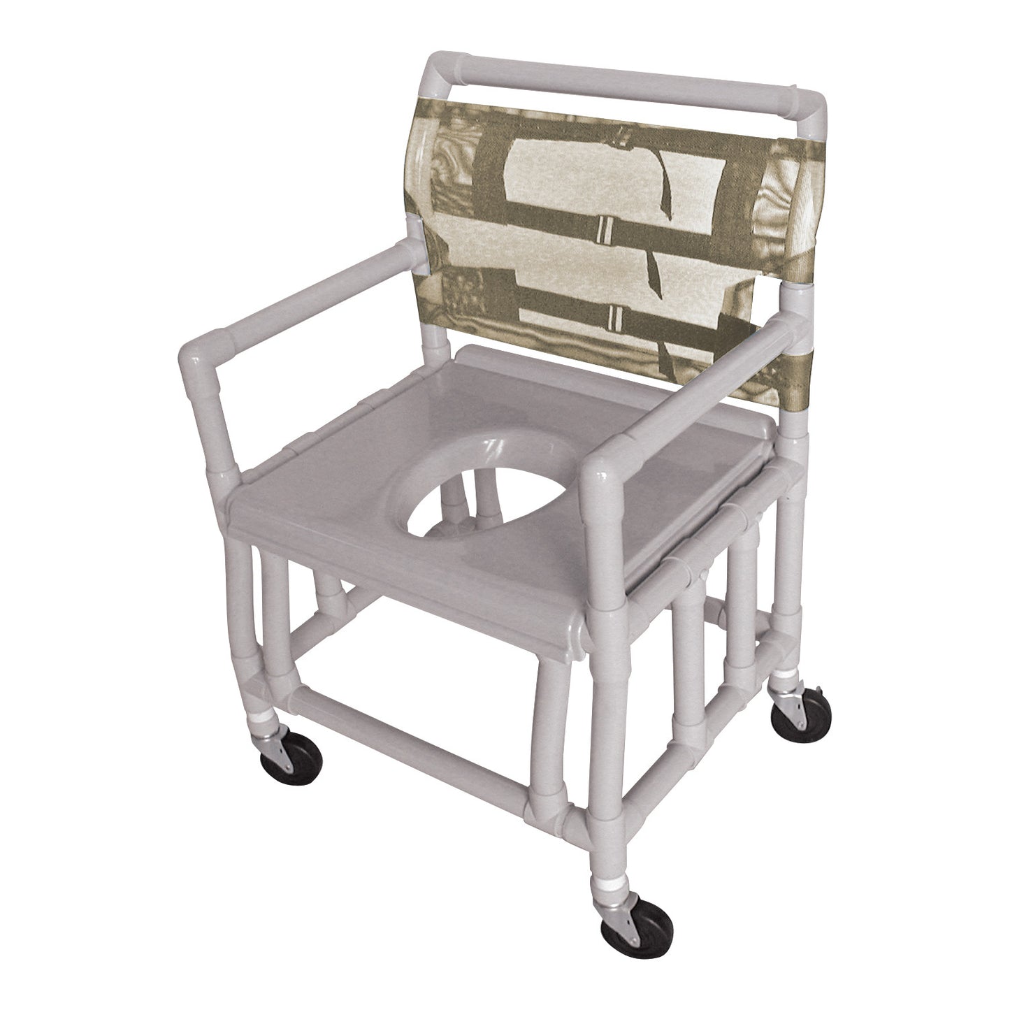 Extra-Wide Shower Commode Chair with Vacuum Seat, Putty