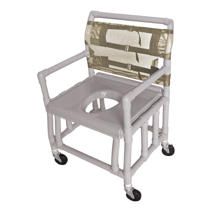 Extra-Wide Shower Commode Chair with Vacuum Seat, Putty