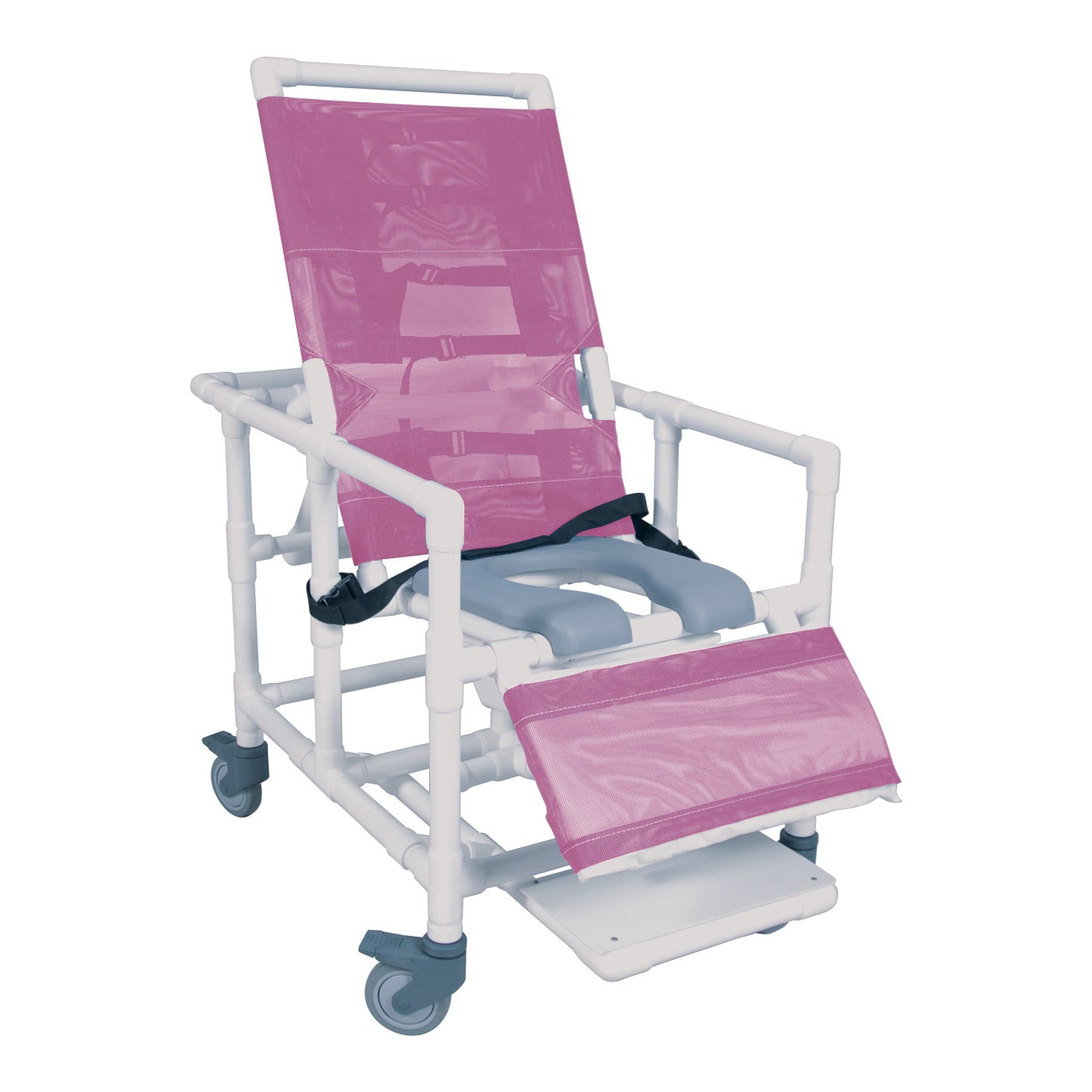 Bariatric Reclining Shower Commode Chair, Mauve