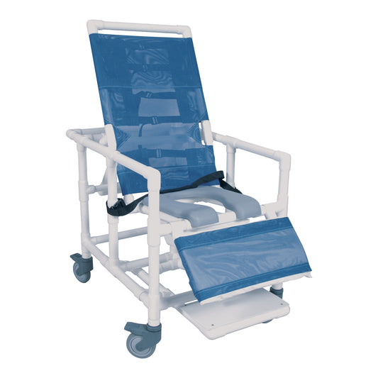 Bariatric Reclining Shower Commode Chair, Blue