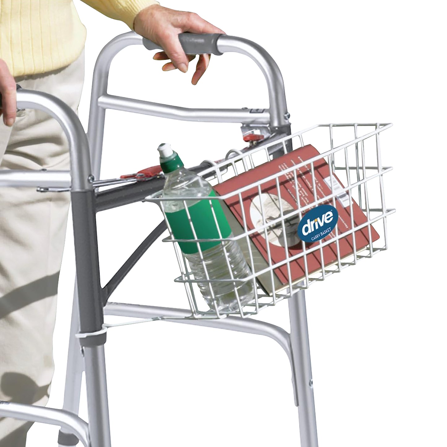 Deluxe Folding Walker with Wheels and Basket