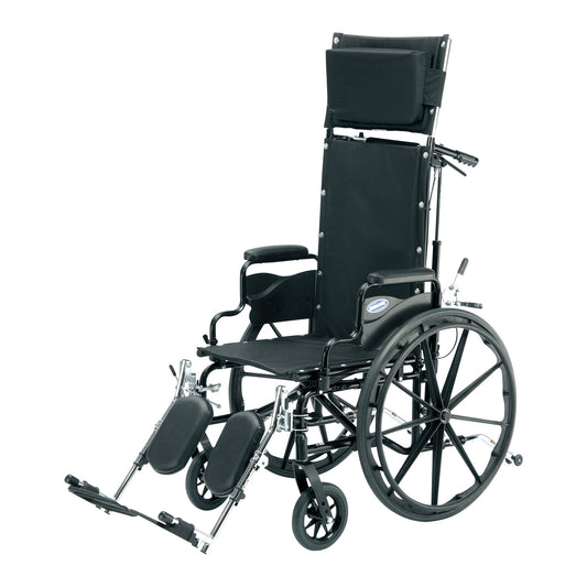 9000XT Full Recliner Wheelchair with Fixed Full Arms and Swing-Away Footrests, 18"W x 17"D