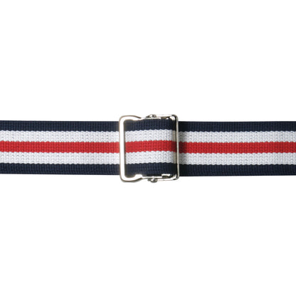 Gait Belt, Metal Buckle, Red/White/Blue, 70"L