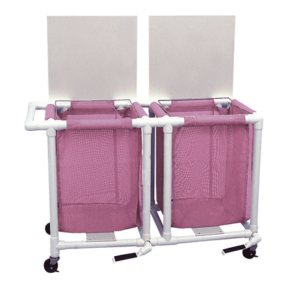 PVC Linen Hamper, Double, Foot Pedal, 42"W, Mauve