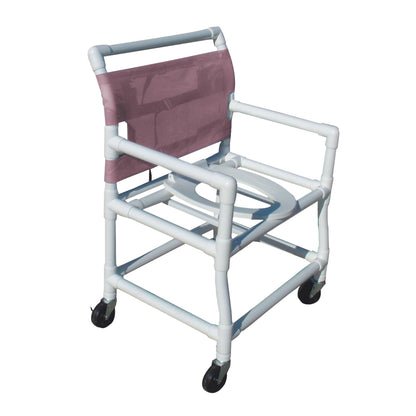 Extra Wide Shower Commode Chair, Mauve