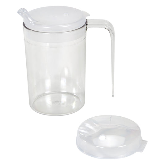 Clear One-Handled Adaptive Mug with Lid, 10 oz., 10/Pack