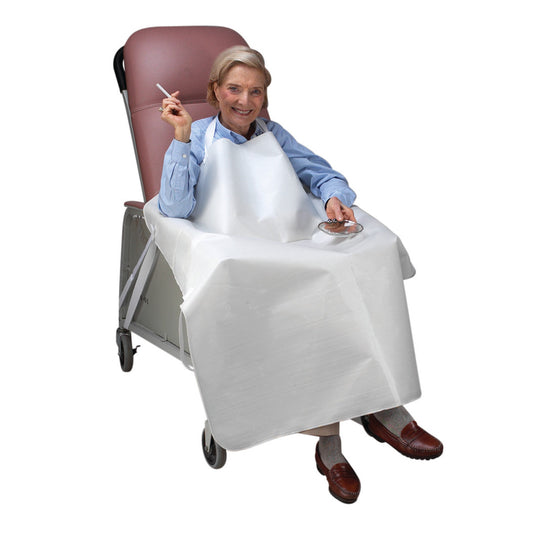 Wheelchair Smoker's Apron, White