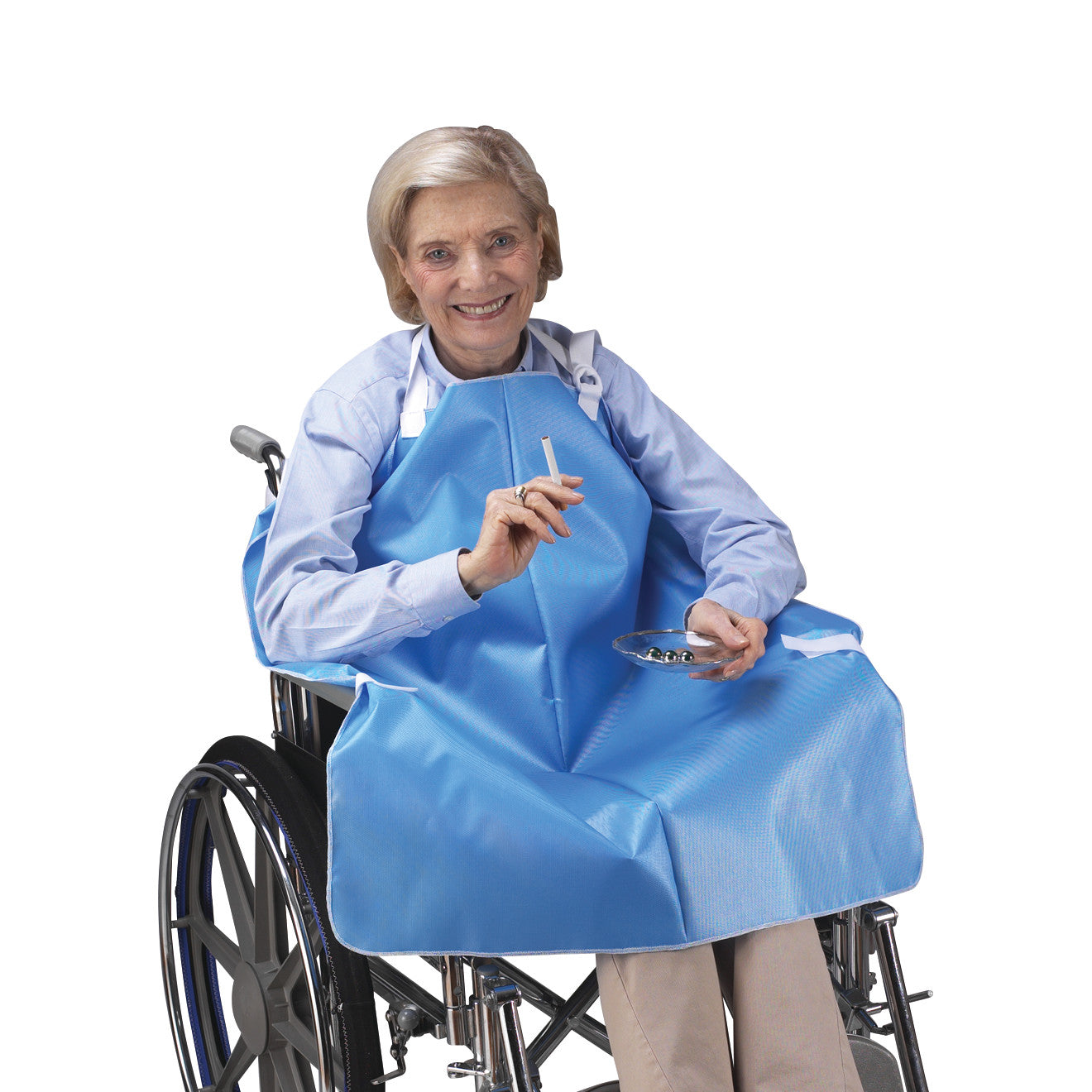 Wheelchair Smoker's Apron, Blue