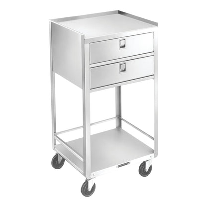 Equipment Stand, Stainless Steel, 2 Drawers, 2 Shelves, 18-3/4"W x 35"H x 16-3/4"D