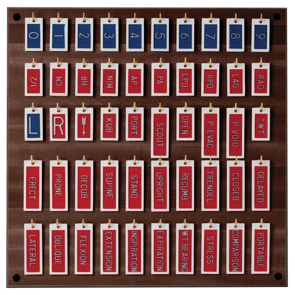 General X-Ray Marker Set, Aluminum, 3/8"H Letter