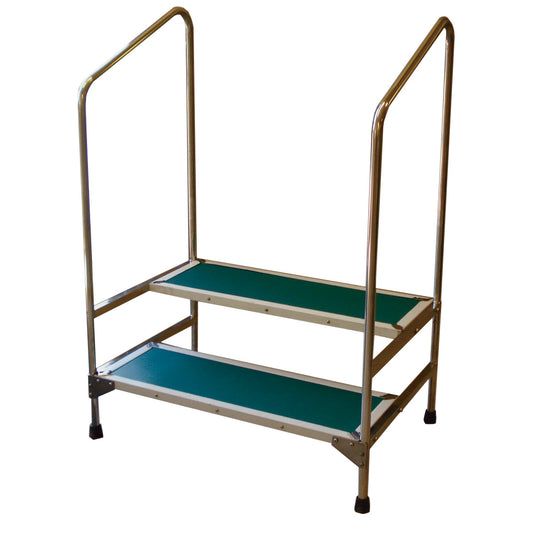 MRI Nonmagnetic Double Step Stool with Handrails