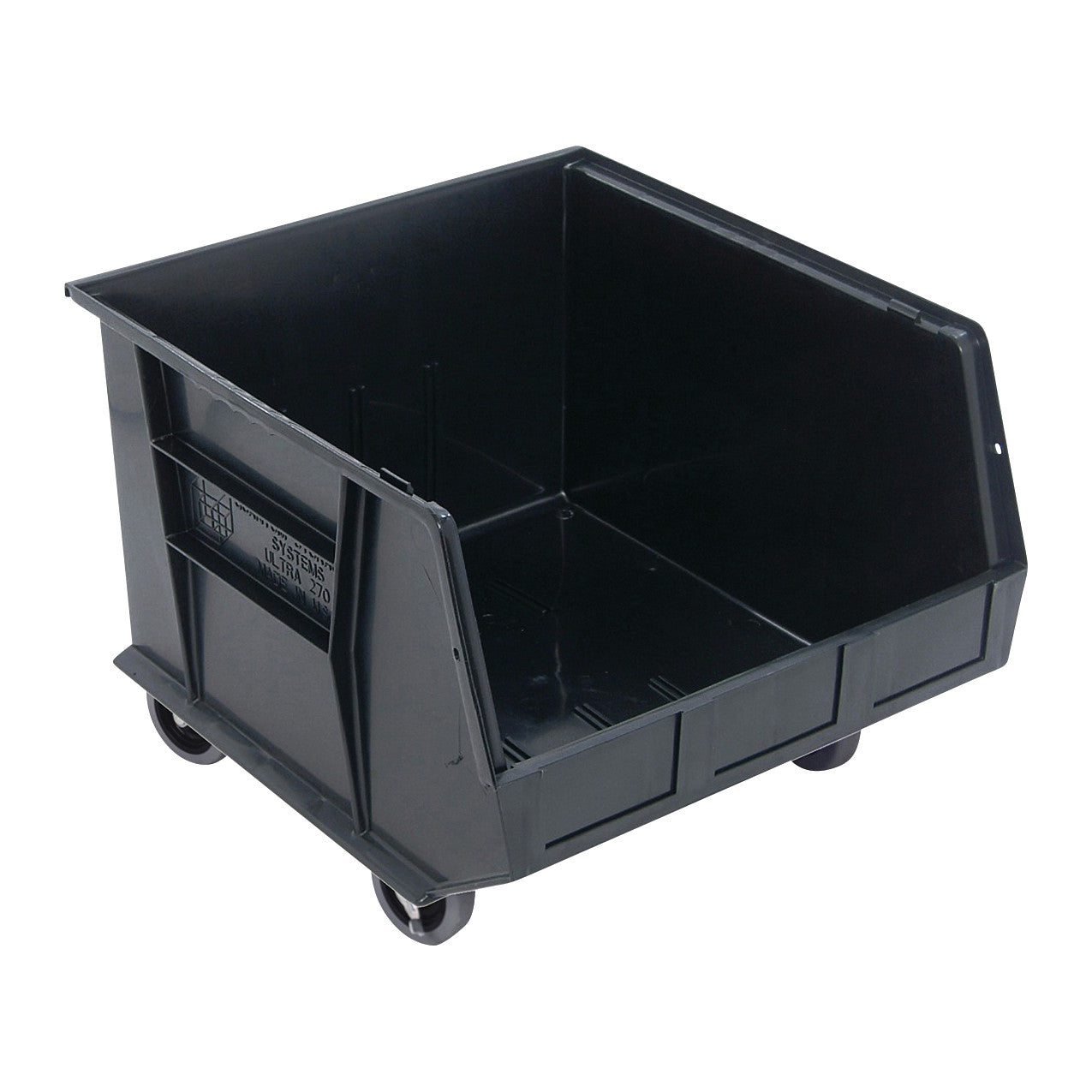 Ultra Stack and Hang Mobile Bin, Black, 16-1/2"W x 14"H x 18"D, 3/Case