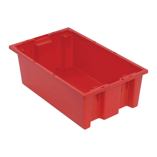 Stack and Nest Tote, 11"W x 6"H x 18"D, Red, 6/Case