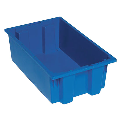 Stack and Nest Tote, 11"W x 6"H x 18"D, Blue, 6/Case