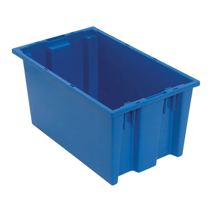 Stack and Nest Tote, 11"W x 9"H x 18"D, Blue, 6/Case