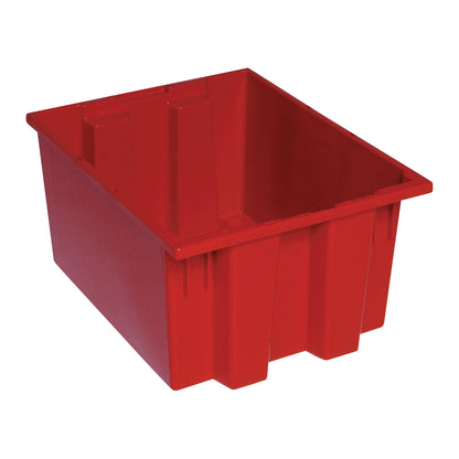 Stack and Nest Tote, 15-1/2"W x 10"H x 19-1/2"D, Red, 6/Case