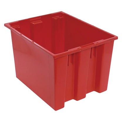 Stack and Nest Tote, 15-1/2"W x 13"H x 19-1/2"D, Red, 6/Case