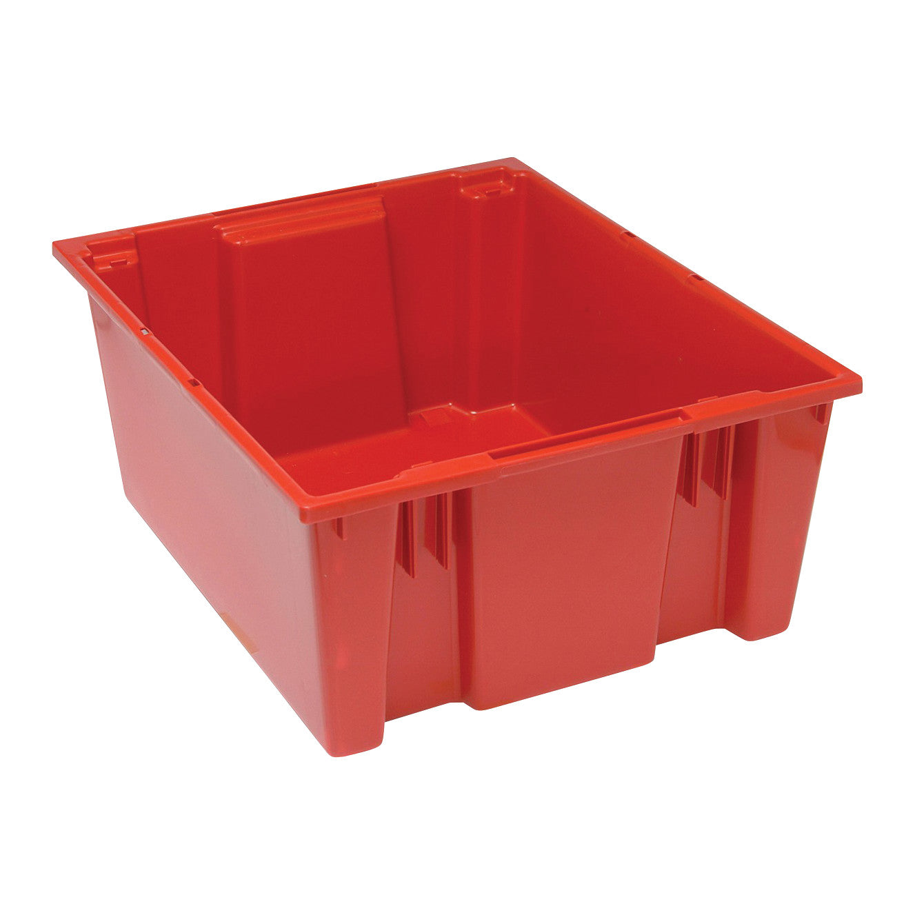 Stack and Nest Tote, 19-1/2"W x 10"H x 23-1/2"D, Red, 3/Case