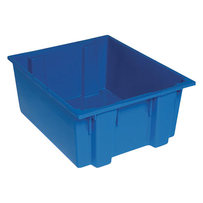 Stack and Nest Tote, 19-1/2"W x 10"H x 23-1/2"D, Blue, 3/Case