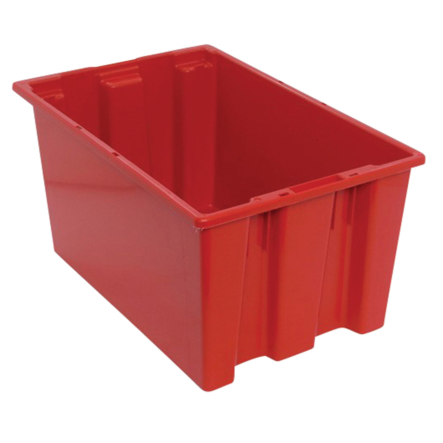 Stack and Nest Tote, 15-1/2"W x 12"H x 23-1/2"D, Red, 3/Case