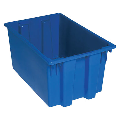 Stack and Nest Tote, 15-1/2"W x 12"H x 23-1/2"D, Blue, 3/Case