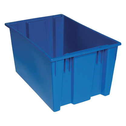 Stack and Nest Tote, 19-1/2"W x 15"H x 29-1/2"D, Blue, 3/Case