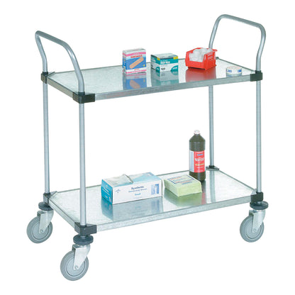Utility Cart, Heavy Duty, Stainless Steel, 2 Shelves, 36"W x 39"H x 18"D, 800-lb. Capacity
