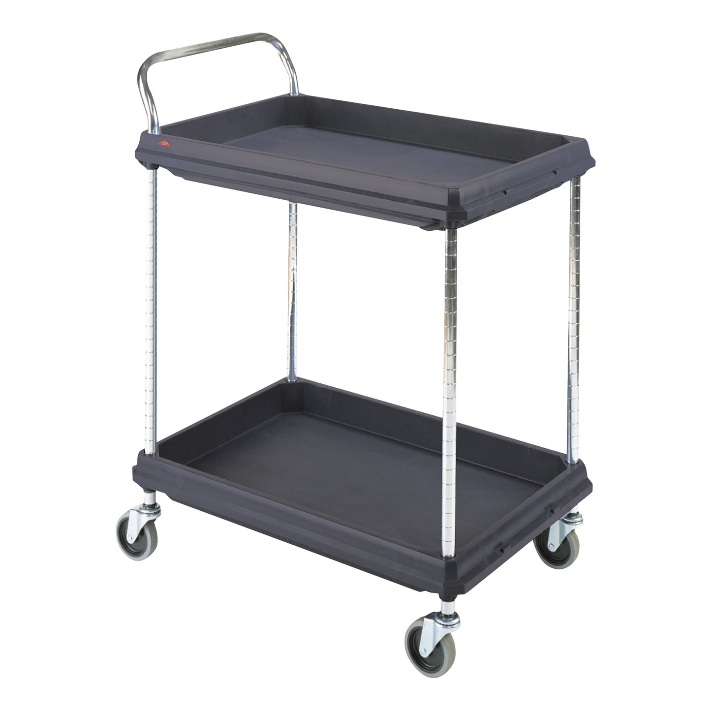 Deep Ledge Cart, 2 Shelves, 32-3/4"W x 42"H x 21-1/2"D, 300-lb. Capacity, Black
