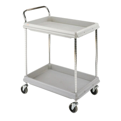 Deep Ledge Cart, 2 Shelves, 32-3/4"W x 42"H x 21-1/2"D, 300-lb. Capacity, Grey