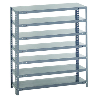 Economical Shelving Unit, 39"H x 18"D, 7 Shelves, No Bins
