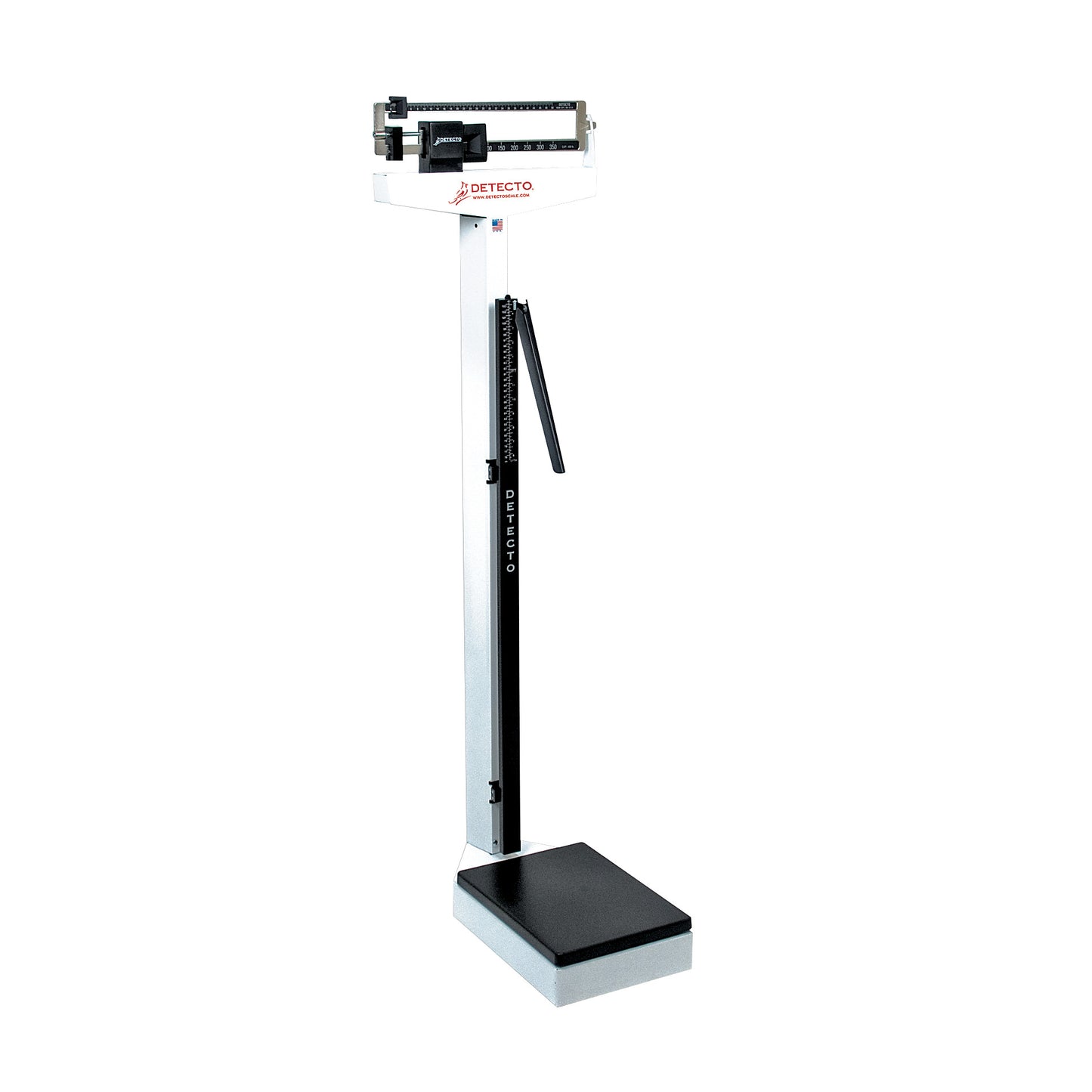 Mechanical Balance Beam Scale, White, with Height Rod