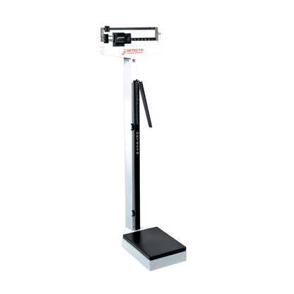 Mechanical Balance Beam Scale, White, with Height Rod