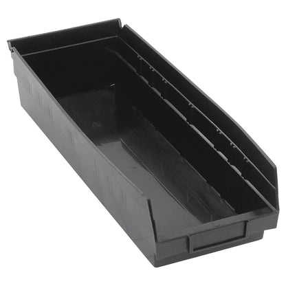 Economy Shelf Bin, 6-5/8"W x 4"H x 17-7/8"D, Black, 20/Case