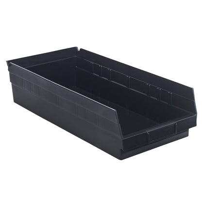 Economy Shelf Bin, 8-3/8"W x 4"H x 17-7/8"D, Black, 10/Case
