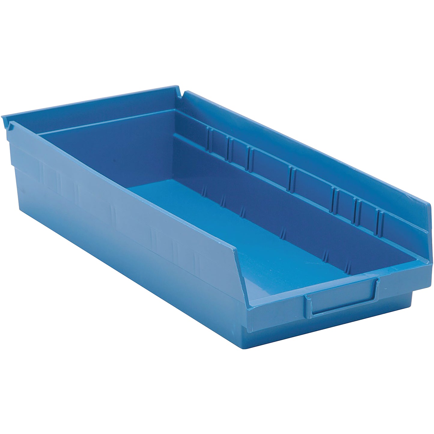 Economy Shelf Bin, 8-3/8"W x 4"H x 17-7/8"D, Blue, 10/Case