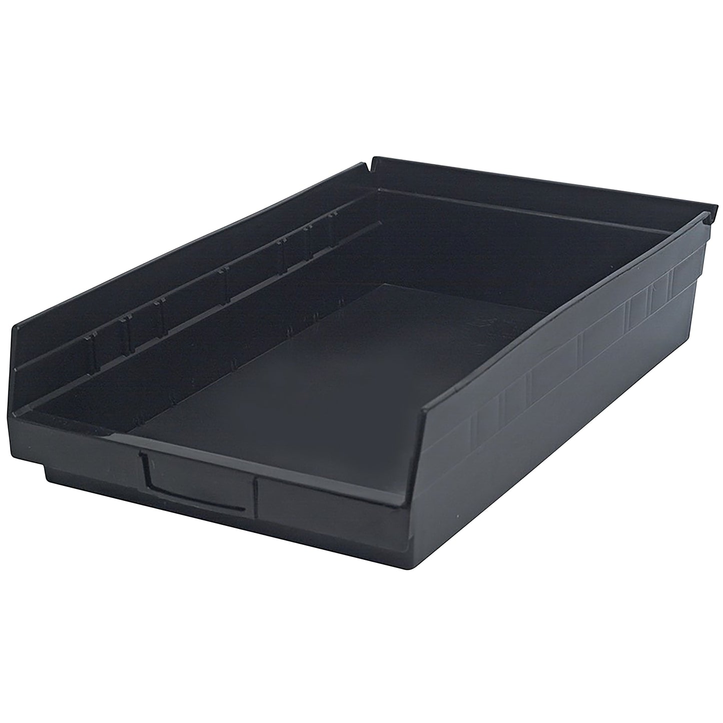 Economy Shelf Bin, 11-1/8"W x 4"H x 17-7/8"D, Black, 8/Case