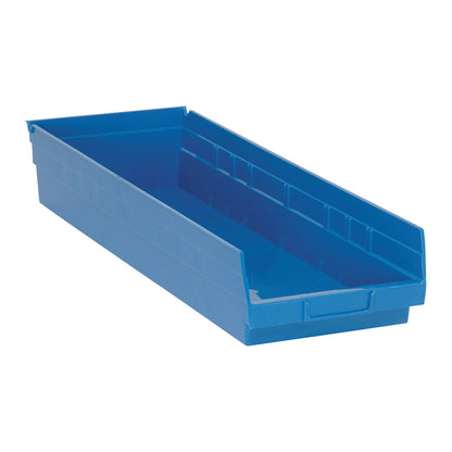 Economy Shelf Bin, 8-3/8"W x 4"H x 23-5/8"D, Blue, 6/Case