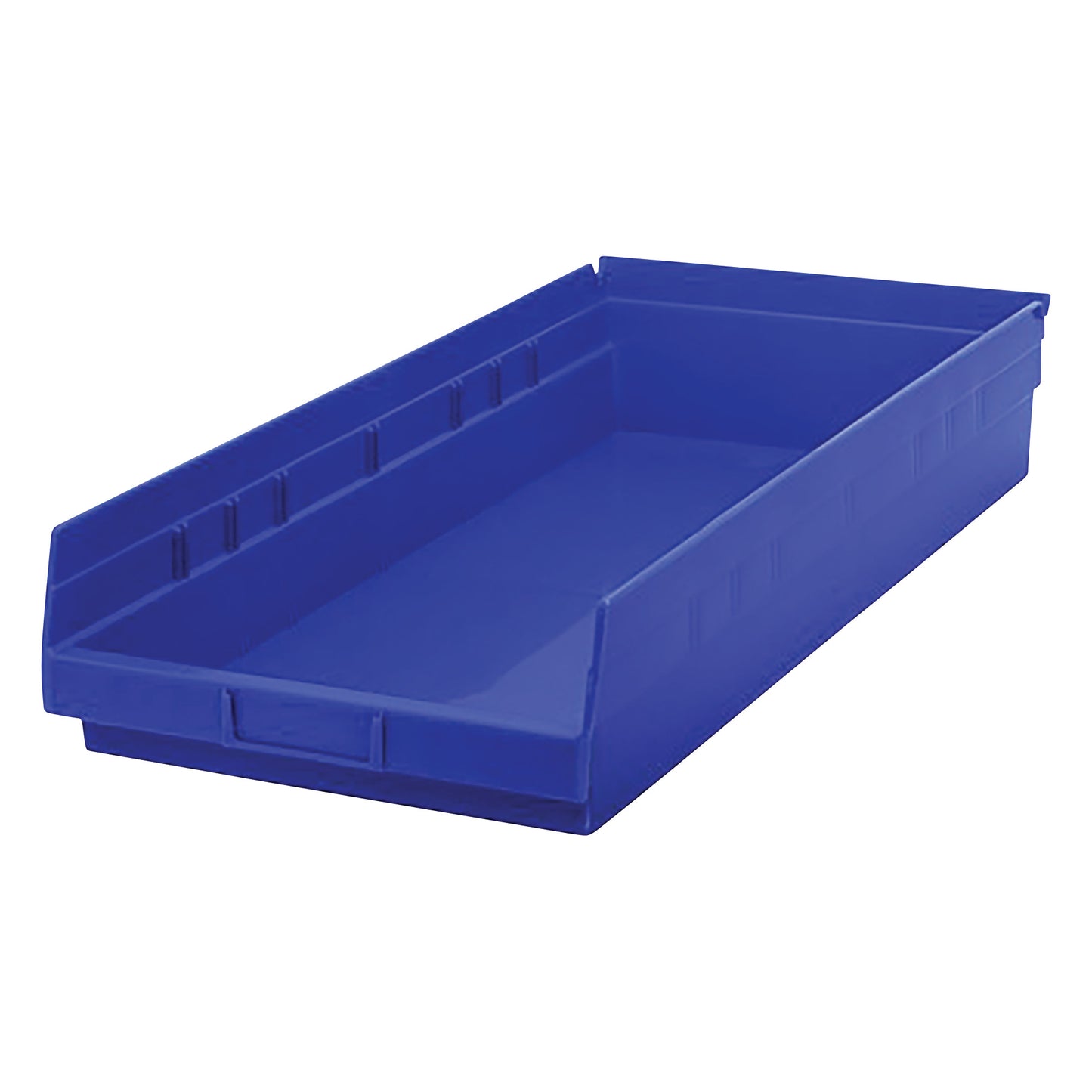 Economy Shelf Bin, 11-1/8"W x 4"H x 23-5/8"D, Blue, 6/Case