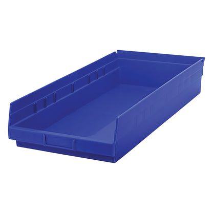 Economy Shelf Bin, 11-1/8"W x 4"H x 23-5/8"D, Blue, 6/Case