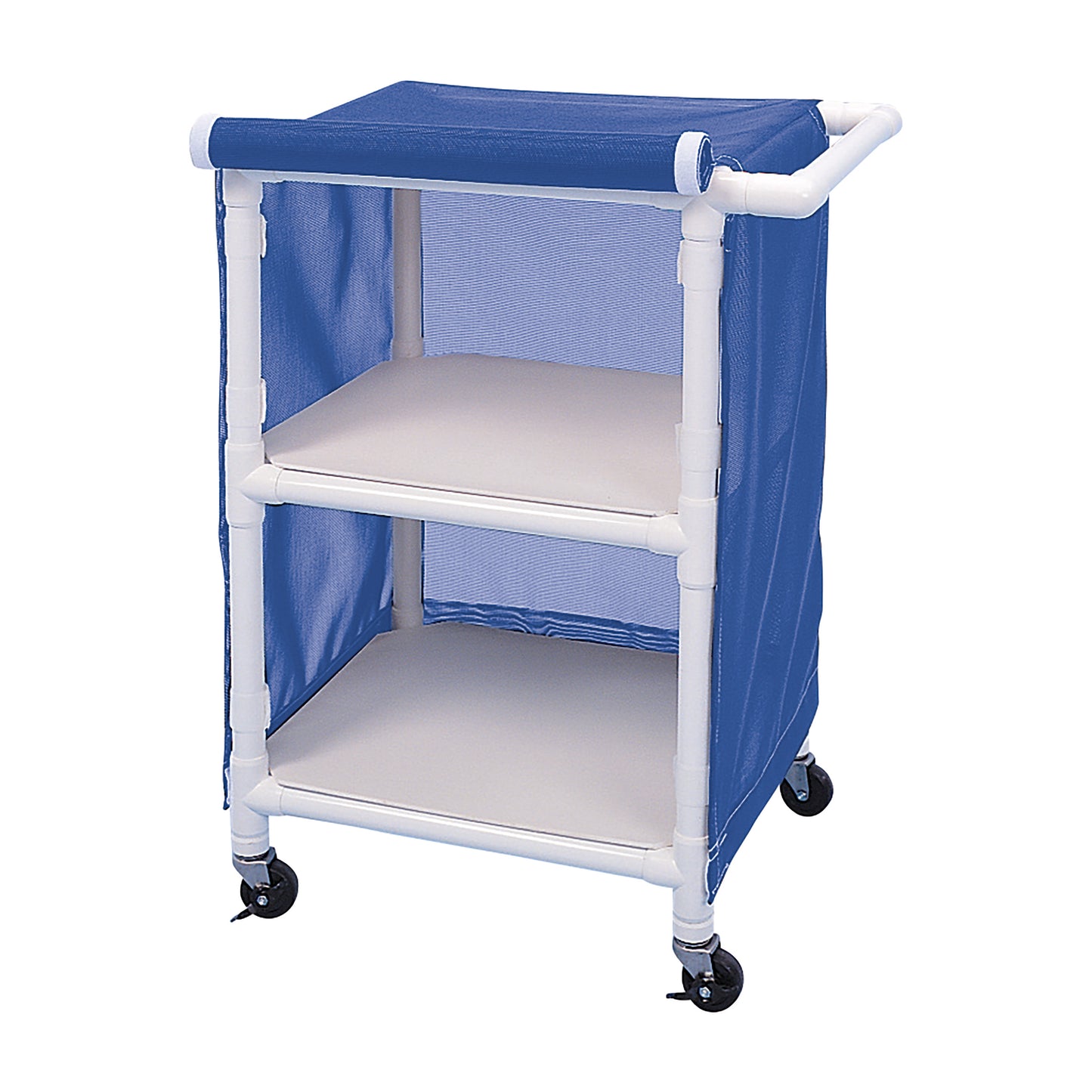 Linen Cart, Standard, 2 Shelves, 29-1/2"W x 41-3/4"H x 21-1/2"D, Royal Blue