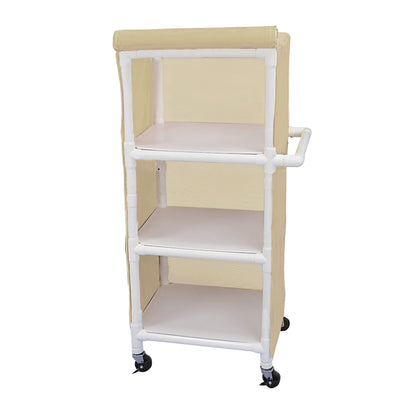 Linen Cart, Standard, 3 Shelves, 29-1/2"W x 58-1/4"H x 21-1/2"D, Tan