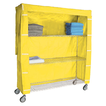 Cart Cover for 4-Shelf Chrome Wire Linen Cart, 60"W x 72"H x 24"D, Yellow