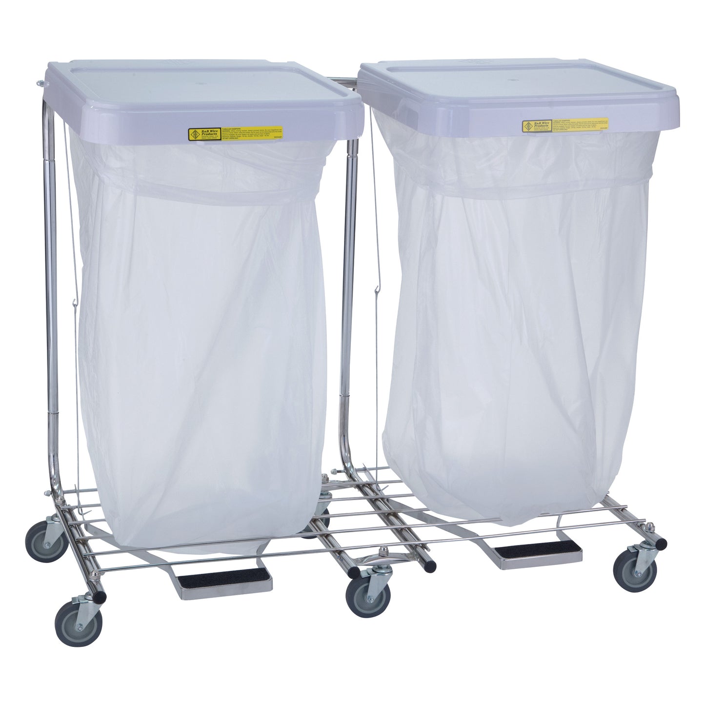Medium-Duty Hamper with Foot Pedal, Double, 39-1/2"W x 35"H x 17-3/4"D