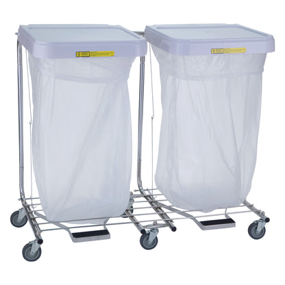 Medium-Duty Hamper with Foot Pedal, Double, 39-1/2"W x 35"H x 17-3/4"D