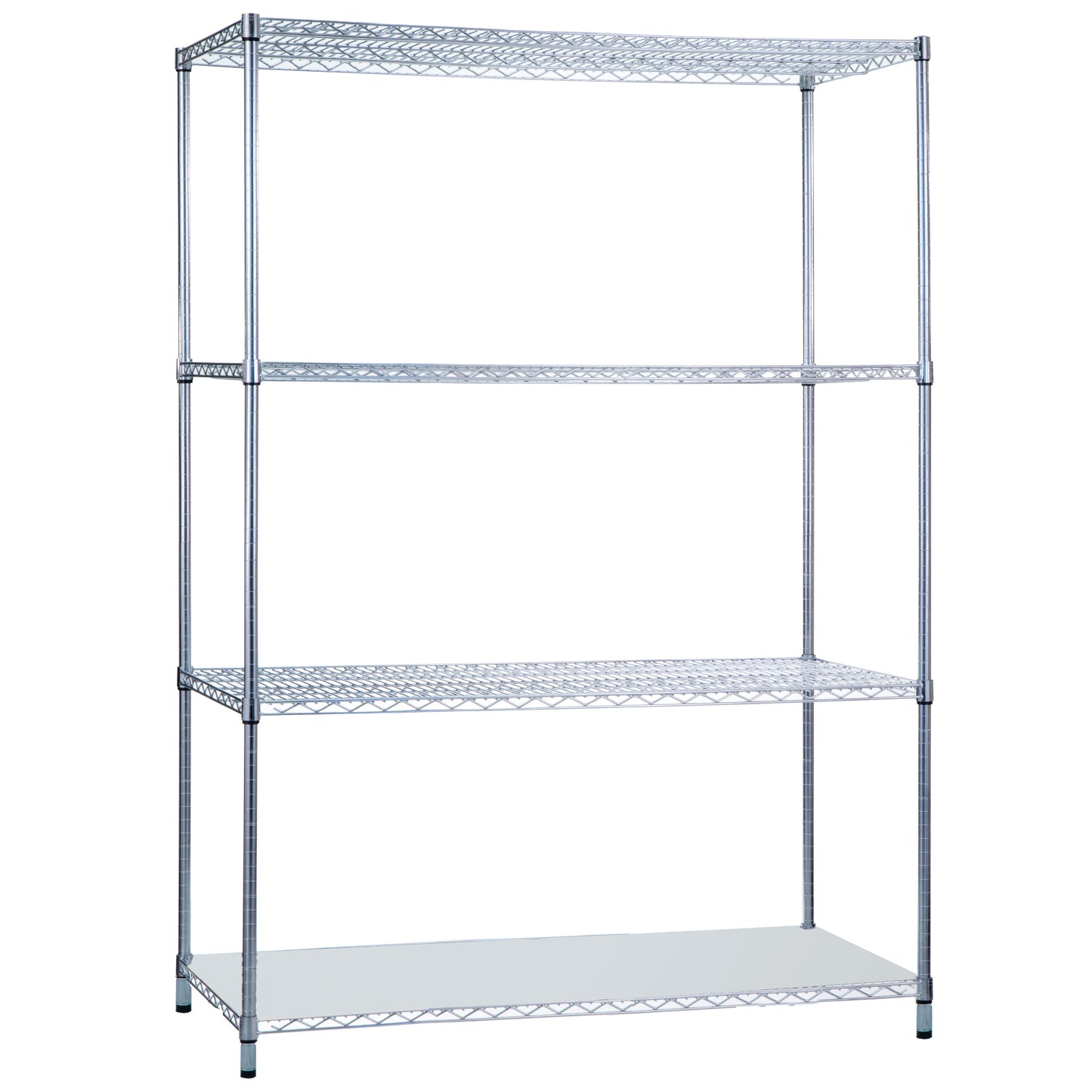 Wire Shelving with Solid Bottom, 48"W x 72"H x 24"D