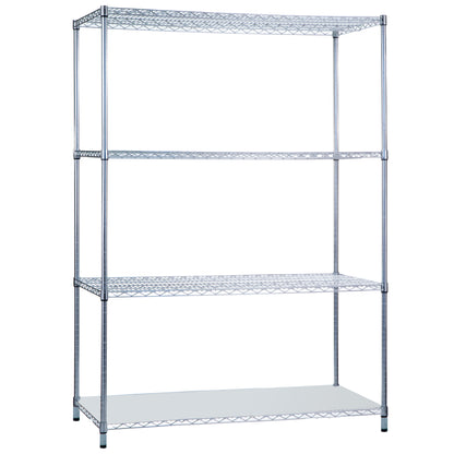 Wire Shelving with Solid Bottom, 48"W x 72"H x 24"D