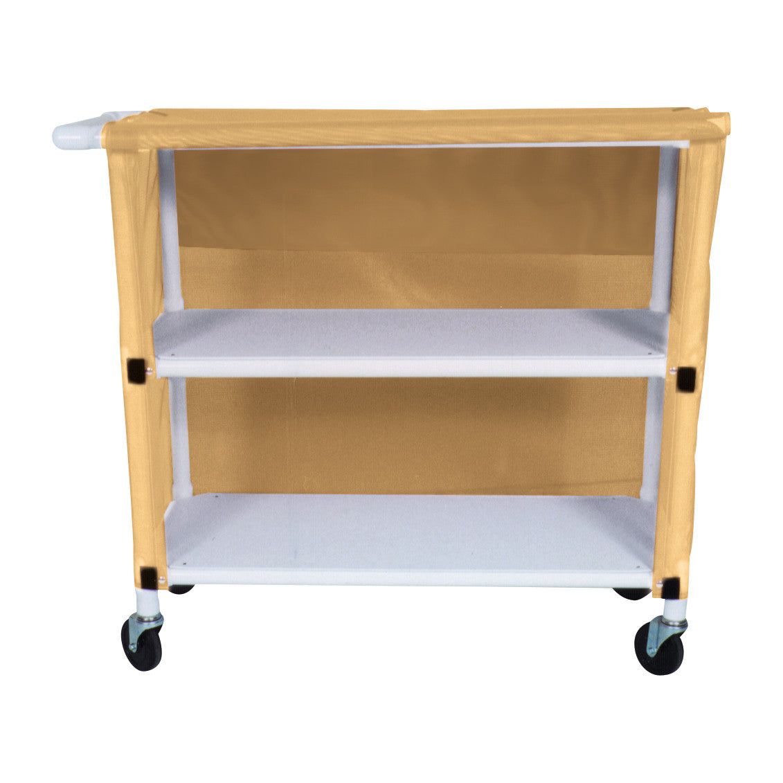MRI PVC Linen Cart, 2 Shelves, Mesh Cover, Yellow
