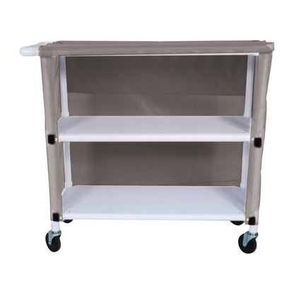 MRI PVC Linen Cart, 2 Shelves, Vinyl Cover, Grey