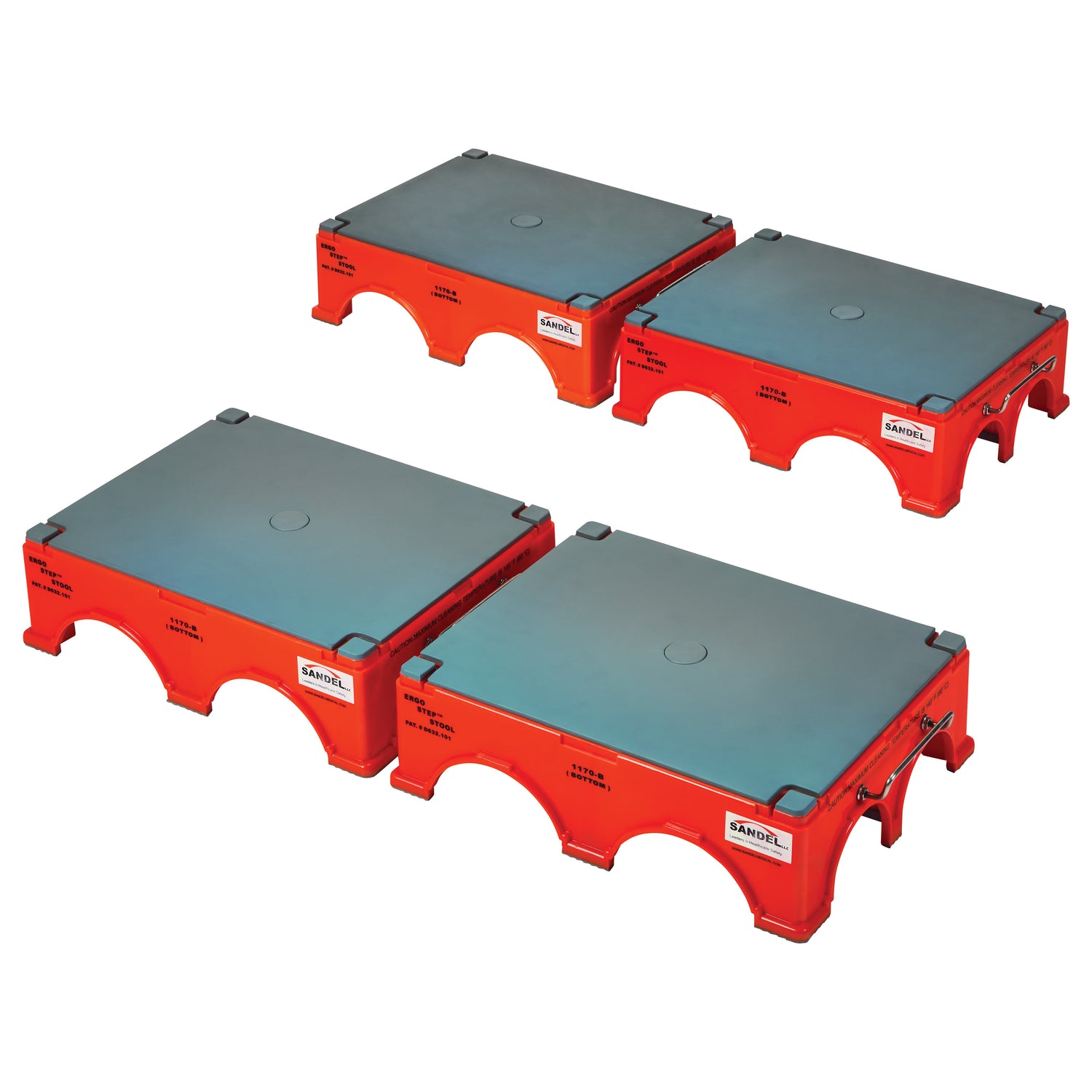 Ergo-Step Stool, 4 Bottoms, 14"W x 18"L x 5-1/4"H, 4/Case